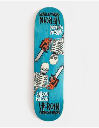 Heroin Aaron Chainsaw Skeletons Skateboard Deck - 8.5" rembourrage situé sous