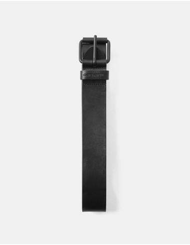 Carhartt WIP Script Leather Belt - Black/Black Jusqu'à 80% De Réduction