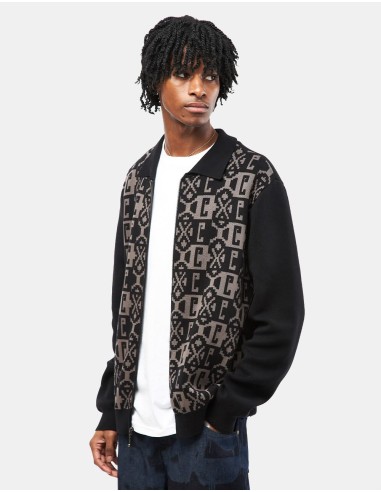 GX1000 Jacquard Knit Zip Up - Black votre