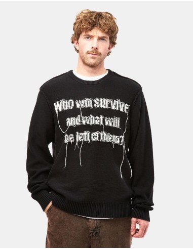 HUF x Texas Chainsaw Massacre Survive Cable Knit Sweater - Black livraison gratuite