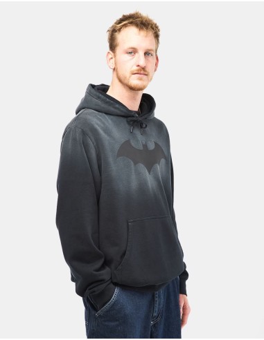 Welcome x Batman Bat Logo Enzyme-Washed Custom Sun-Fade Pullover Hoodie - Black En savoir plus