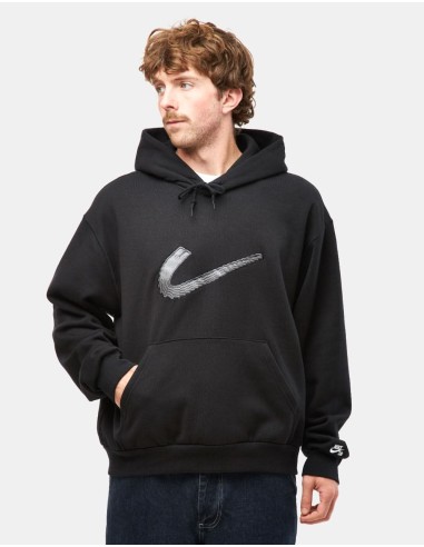 Nike SB N Swoosh Pullover Hoodie - Black/White pas chere