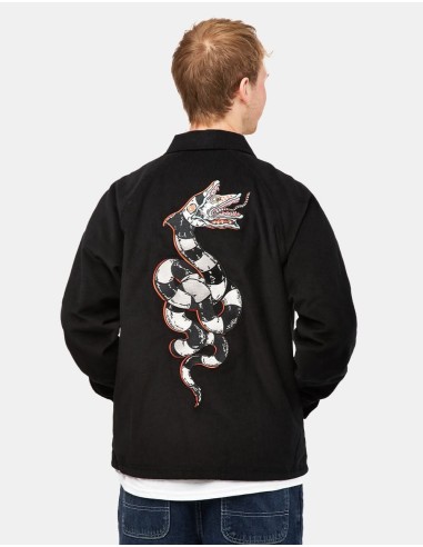 Welcome x Beetlejuice Sandworm Embroidered Corduroy Coach Jacket - Black Vous souhaitez 