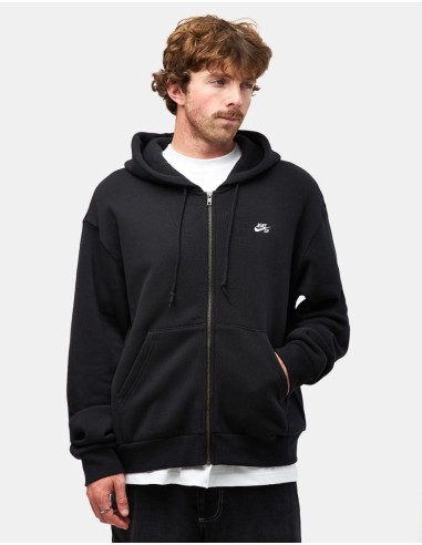 Nike SB Essential Logo Full Zip Hoodie - Black/White pas cher 