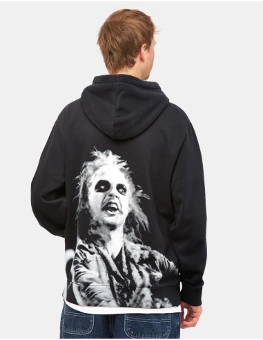 Welcome x Beetlejuice Qualified Pigment-Dyed Pullover Hoodie - Black en stock