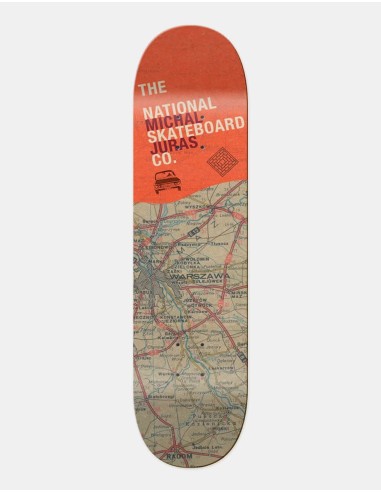 The National Skateboard Co. Michal Warsaw Map MC Skateboard Deck - 8" des créatures d'habitude