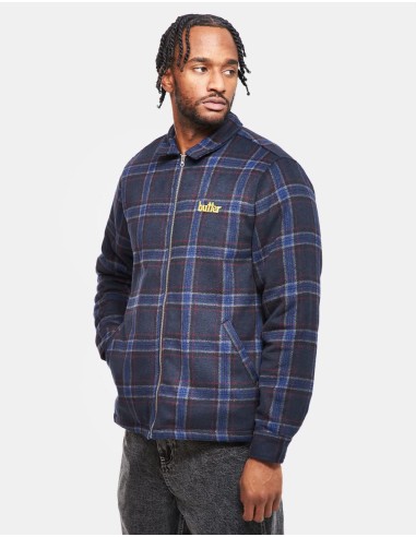 Butter Goods Plaid Flannel Insulated Overshirt - Navy Véritable concentré