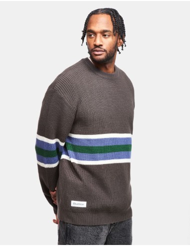 Butter Goods Stripe Knitted Sweater - Charcoal de l' environnement