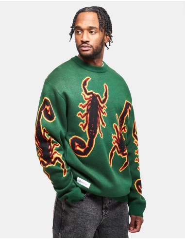 Butter Goods Scorpion Knitted Sweater - Forest Green 50% de réduction en Octobre 2024