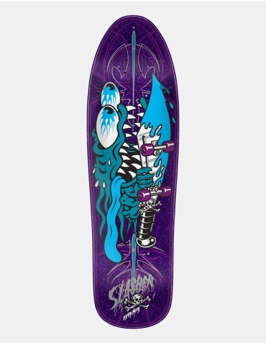 Santa Cruz Meek Pinstripe Slasher Shaped Skateboard Deck - 9.23" Amélioration de cerveau avec