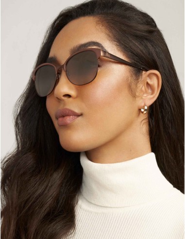 Mocha Two-Tone Metal Square Sunglasses JUSQU'A -70%! 