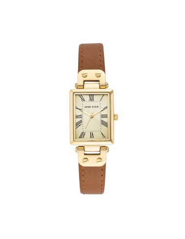 Rectangular Case Leather Strap Watch pas cher