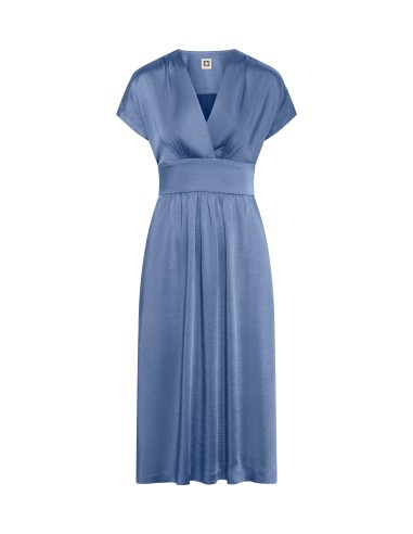 Washed Satin V-Neck Midi Dress- Sale l'achat 