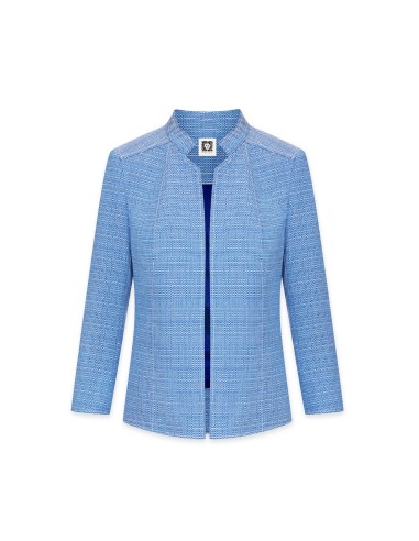 Basket Weave Cropped Stand Collar Jacket- Sale 2023