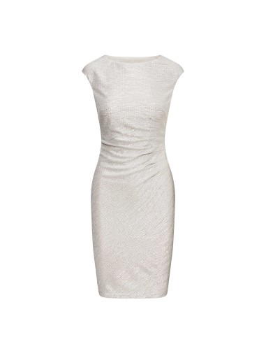 Metallic Knit Side Ruched Dress- Sale Economisez 