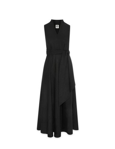 Linen Midi Dress with Attached Sash- Sale outlet