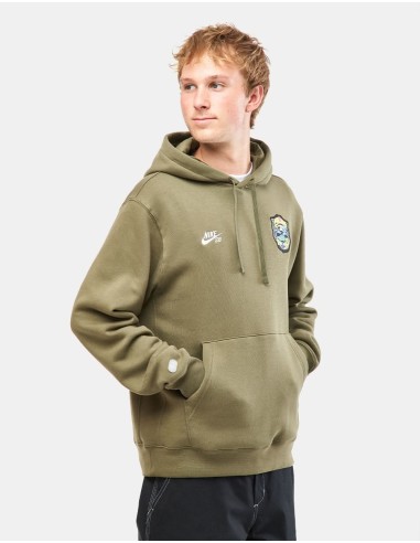 Nike SB Skate Pullover Hoodie - Medium Olive/White acheter en ligne