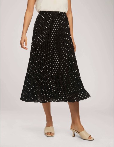 Polka Dot Chiffon Pull On Pleated Skirt prix