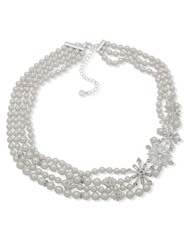 Crystal Snowflake and Faux Pearl Multirow Statement Necklace Comment ça marche