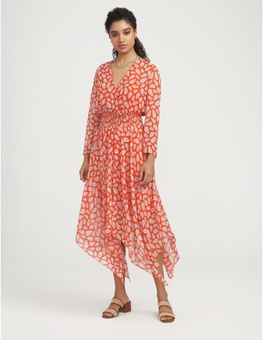 Printed Chiffon Midi Dress- Sale les ligaments